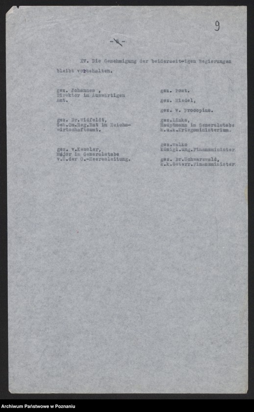 Obraz 11 z jednostki "[Odpisy raportu konsula polskiego w Pradze omawiającego rolnictwo i przemysł czechosłowacki oraz możliwości rozwoju handlu między Rzeszę Niemiecką i Austro-Węgrami a Rosją, w załączeniu schemat organizacyjny urzędów i instytucji centralnych, niemieckich i austrowęgierskich pośredniczących w handlu z Rosją] i inne materiały dotyczące handlu z Rosją"