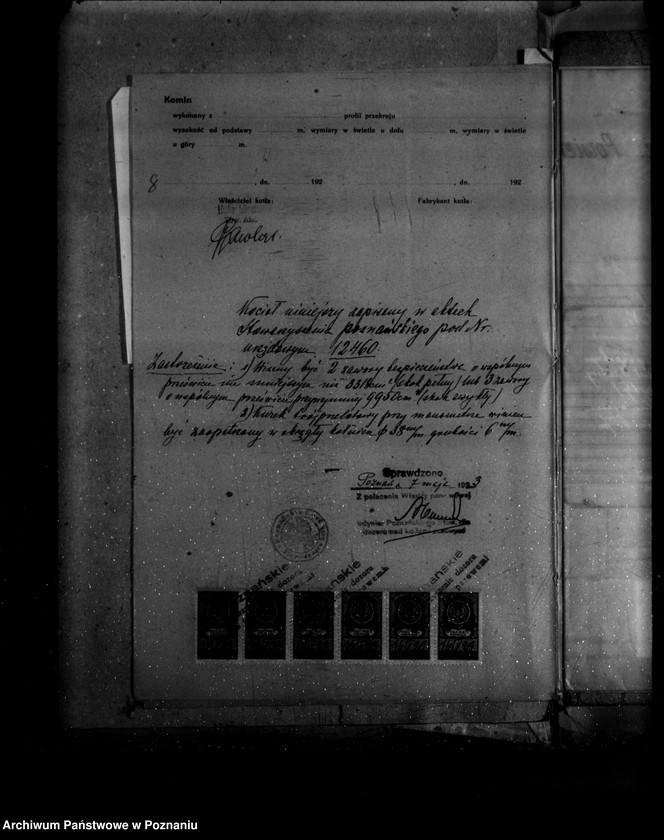 Obraz 13 z jednostki ""Huta miedzi" Towarzystwo Akcyjne Rudnicze powiat poznański nr porządkowy kotła 128"