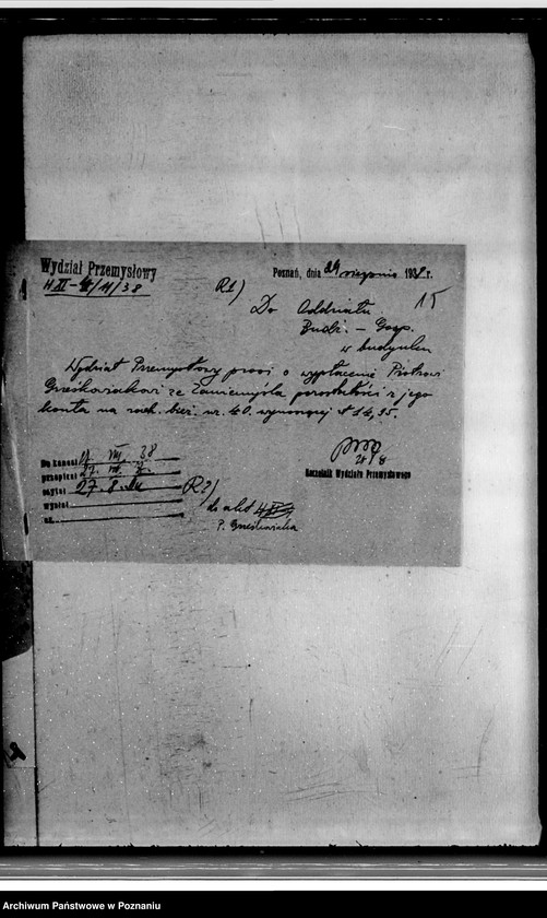 Obraz 19 z jednostki "Wniosek Piotra Grześkowiaka na Zakład Elektryczny w Zaniemyślu powiat średzki"