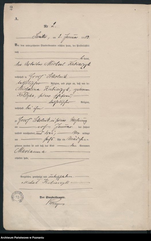 Obraz 5 z jednostki "Geburts-Haupt-Register"