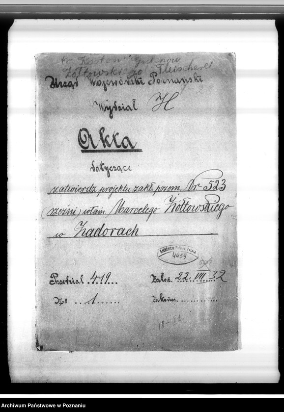 Obraz 4 z jednostki "Zatwierdzenie projektu zakładu przemysłowego nr 523 / rzeźni/ własność Marcelego Żółtowskiego w Zadorach /pow. kościański/"