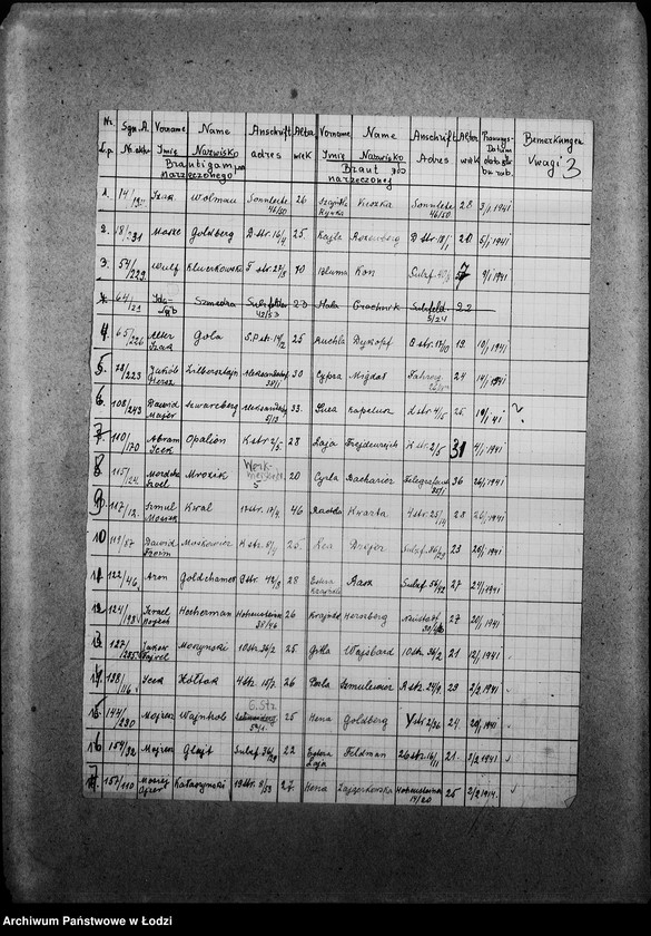 Obraz 6 z jednostki "[Imienne wykazy zaślubionych lub zaręczonych par]"