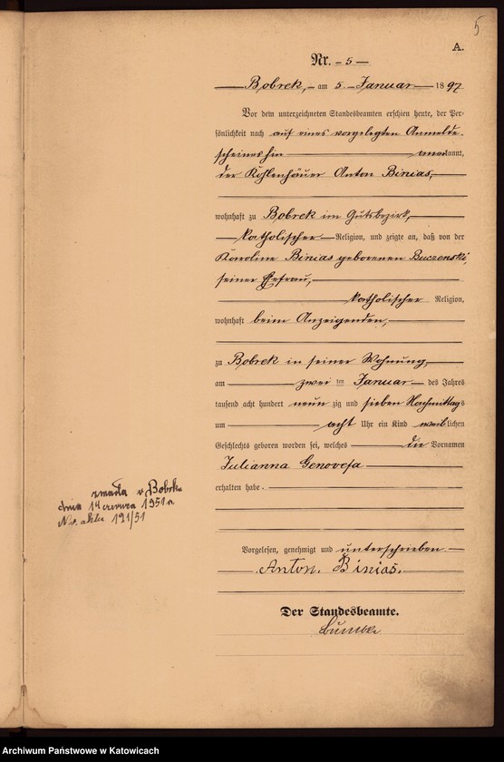 image.from.unit.number "[Księga urodzeń za 1897 r., nr 1-239]"