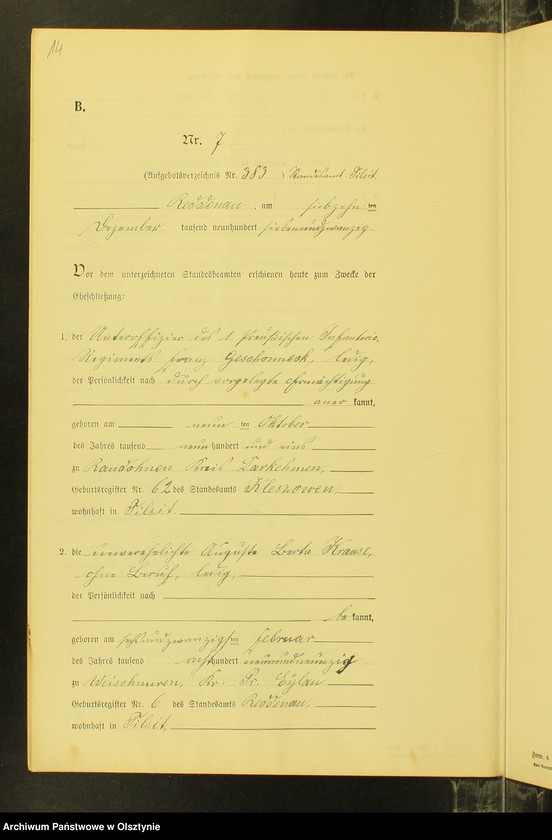 image.from.unit.number "Heiraths-Neben-Register Nr 1 - 8 [ Księga małżeństw - wtóropis ]"
