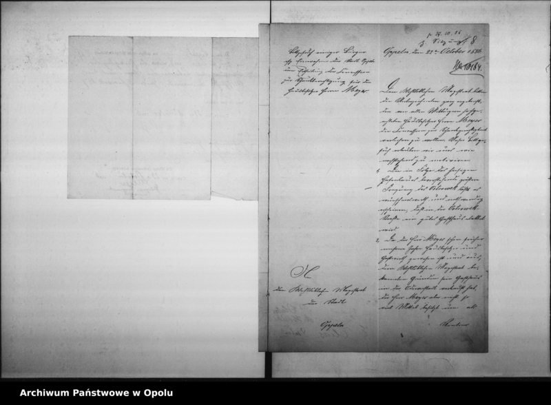 Obraz 11 z jednostki "Acta des Magistrats zu Oppeln betreffend den Wein - Bier - Ausschank im Hause No 7 Ostrowek durch F.B. Meyer Vol. I"