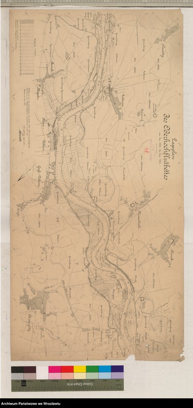 Obraz z jednostki "Lageplan des Oderhochfluthbettes von km 158,2 bis km 170,1"