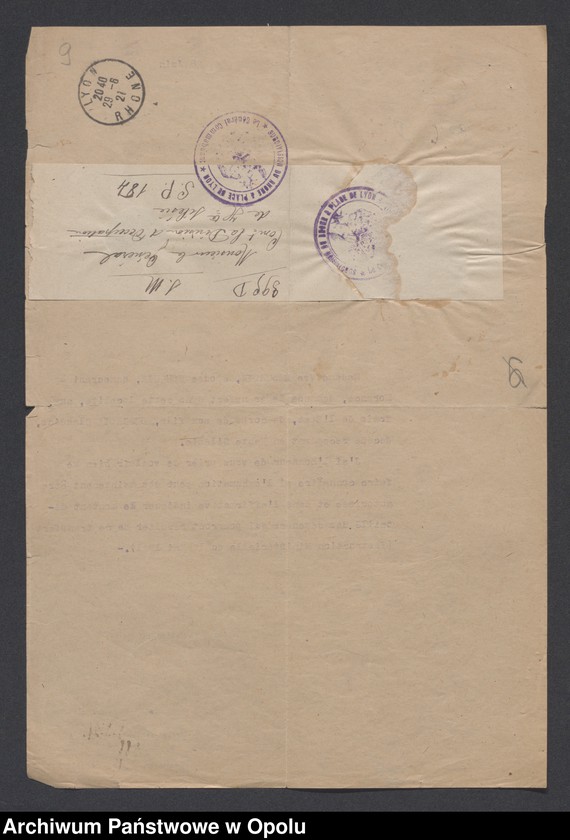 Obraz 11 z jednostki "Service de Sante-Evacuations Hopitaux-Hygiene des Troupes-Prostitution /Korsepondencja z zakresu służby zdrowia, ewakuacja, szpitale, higiena, prostytucja/ 14.06.1921 - 5.07.1922"