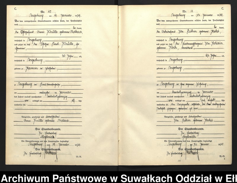 image.from.unit.number "C2. Sterbe = Register (Neben = Register) Standesamt Angerburg einschl. der Standesamtsbezirke Gross Strengeln, Kehlen und Prinowen]"