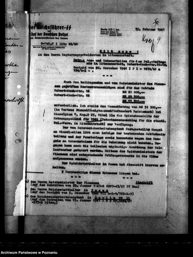 Obraz 16 z jednostki "Polizeigefängnis - Robert- Koch- Strasse, Litzmannstadt (Łódź)"