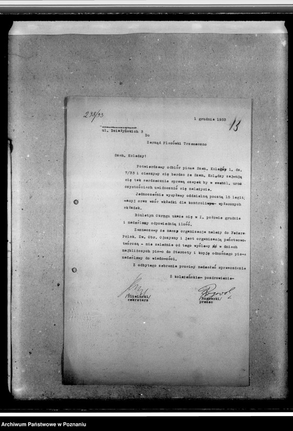 Obraz 17 z jednostki "Sprawy organizacyjne i personalne - członkowie zarządu, listy bezrobotnych, sprawozdania i protokoły zebrań, korespondencja"