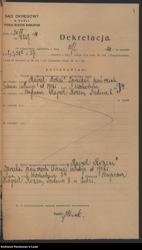 Obraz 6 z jednostki "Rajzela Rozen- sprzedaż pończoch"