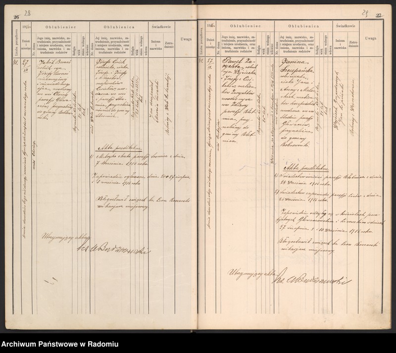 image.from.unit.number "[Duplikat Tom I Księga zaślubionych parafii Głowaczów za 1916 r.]"