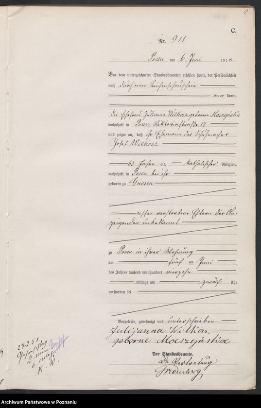 Obraz 10 z jednostki "Księga miejscowa zgonów tom III [Rejestr główny zgonów]"