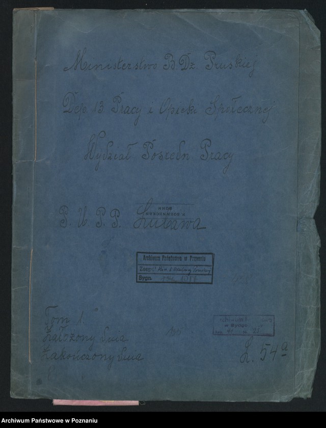 Obraz 2 z jednostki "Ministerstwo B.Dz.Pruskiej Dep.13.Pracy i Opieki Społecznej Wydział Pośredn.Pracy PUPP Lubawa"