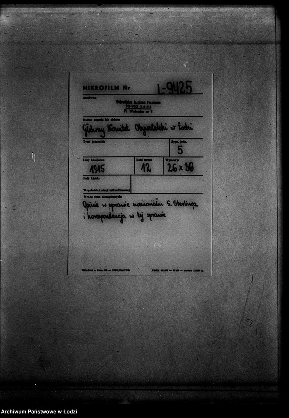 Obraz 2 z jednostki "[Opinie w sprawie memoriału S. Sterlinga i korespondencja w tej sprawie]"