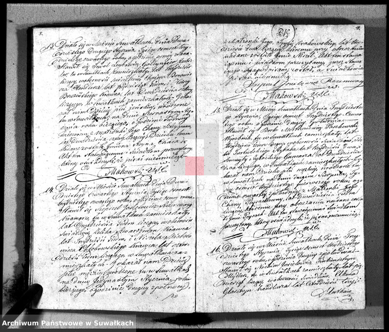 image.from.unit.number "Duplikat Akt Urzędnika Stanu Cwilnego Wyznania Moyżeszowego Okręgu Suwalskiego i Jeleniewskiego Urodzonych, Zaślubionych i Zmarłych z roku 1834"