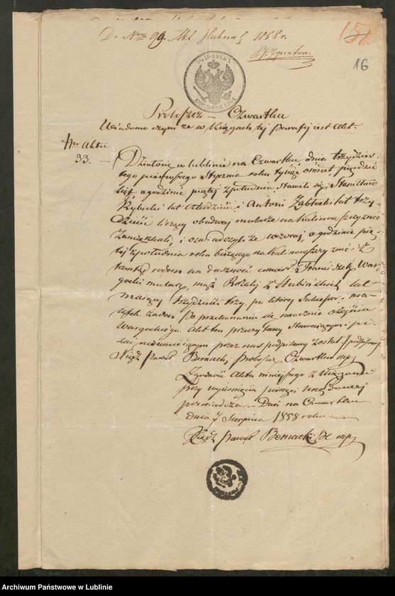 image.from.unit.number "Alegaty do księgi urodzeń, małżeństw i zgonów z 1849 r."