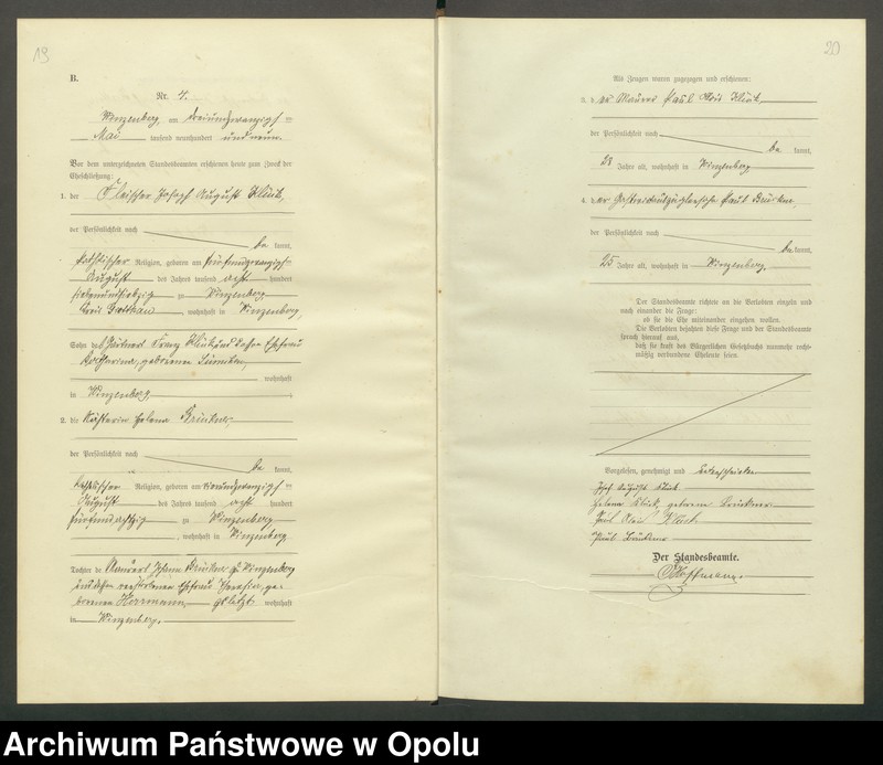 image.from.unit.number "Heirats-Register (Haupt-Register) Standesamt Winzenberg 1908 vol. 1 No. 1 bis 1912 No. 4."