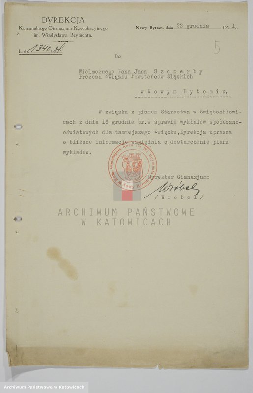 image.from.unit.number "Korespondencja w sprawach organizacyjnych grupy Nowy Bytom, t. I"