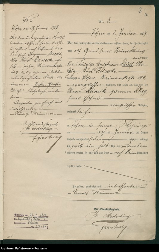 Obraz 5 z jednostki "Księga miejscowa urodzeń tom I [Rejestr główny urodzeń]"