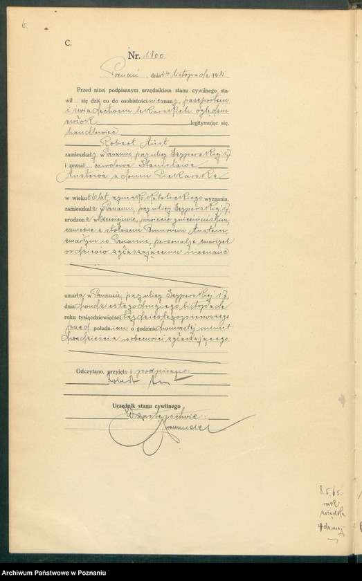 Obraz 8 z jednostki "Księga miejscowa zgonów tom IV [Rejestr główny zgonów]"