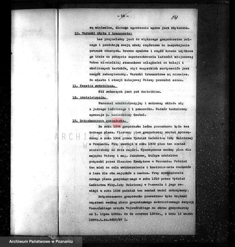 Obraz 18 z jednostki "Plan urządzenia gospodarstwa leśnego dla lasu majętności Pniewy powiat szamotulski 1937-1947"