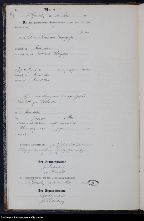 image.from.unit.number "Sterbe-Neben-Register Nr 1 - 42"