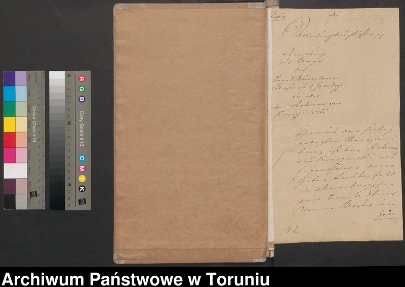 image.from.unit.number "Fundacja dla klasztoru benedyktynek w Grudziądzu na dobrach Lichtenfeld zapisana przez Antoniego Kruszyńskiego (1120 pruskiej monety) pokwitowania odbioru, spory"