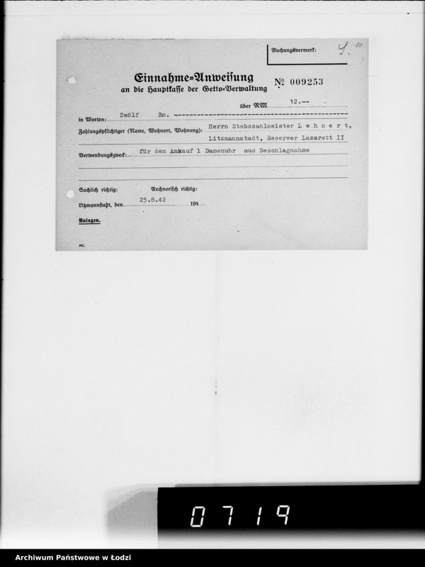 Obraz 15 z jednostki "Einnahme Anweisungen Sonderkonto"