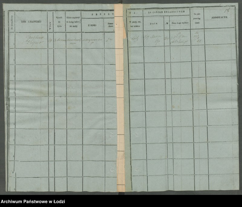 Obraz 14 z jednostki "[Księga ludności niestałej m. Łodzi]"