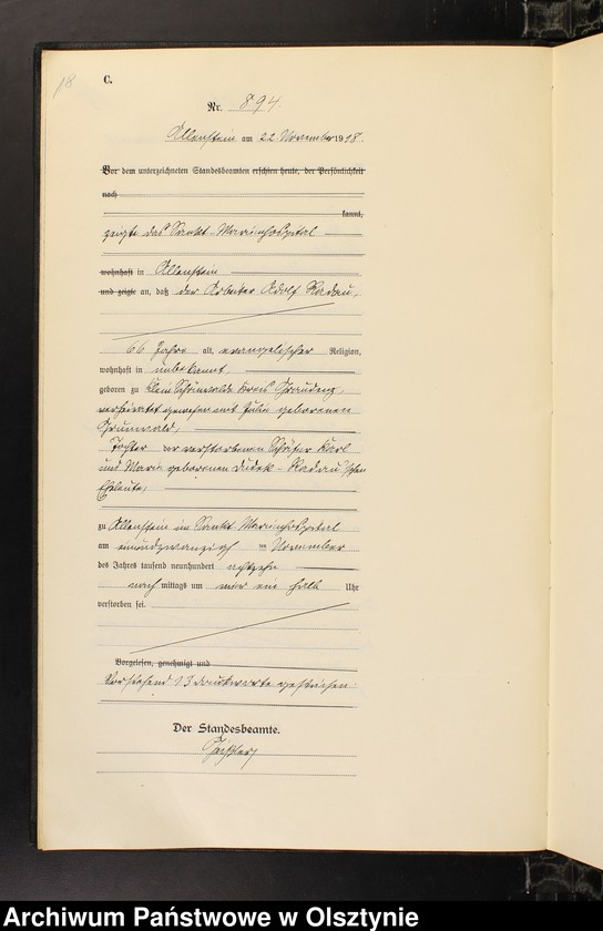 image.from.unit.number "Sterbe-Haupt-Register Tom III, Nr 878-1075"
