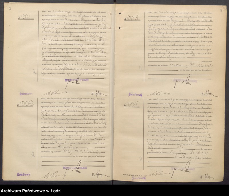 Obraz 4 z jednostki "Akta zgonów od numeru 999 do numeru 1969"