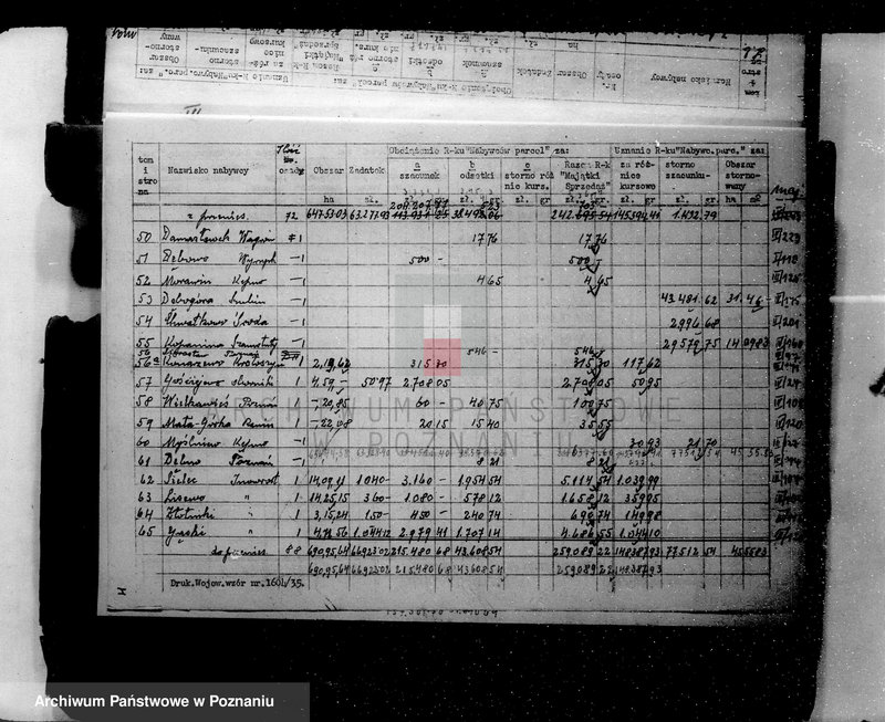 Obraz 8 z jednostki "Obciążenia rachunku nabywców parcel za szacunki /osady markowe/"