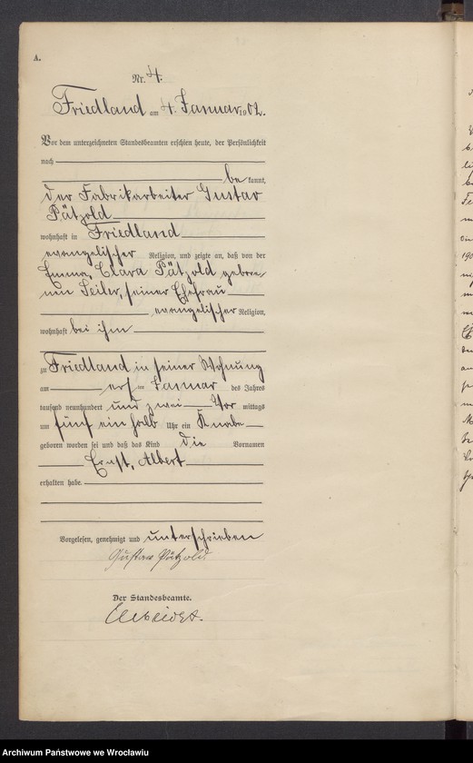 image.from.unit.number "Księga urodzeń USC Mieroszów (Friedland) 1902"