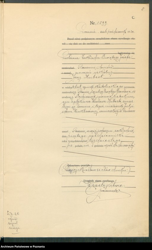 Obraz 7 z jednostki "Księga miejscowa zgonów tom IV [Rejestr główny zgonów]"