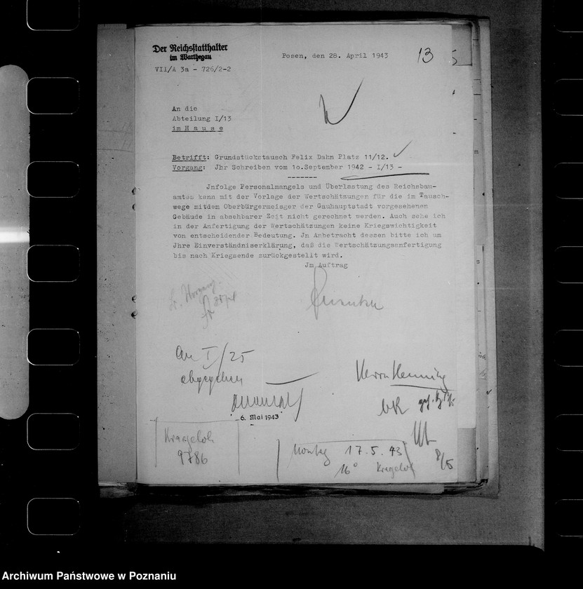 Obraz 17 z jednostki "Grundstückstausch mit der Stadt Posn- Schlossberg und Bernhardinerplatz"