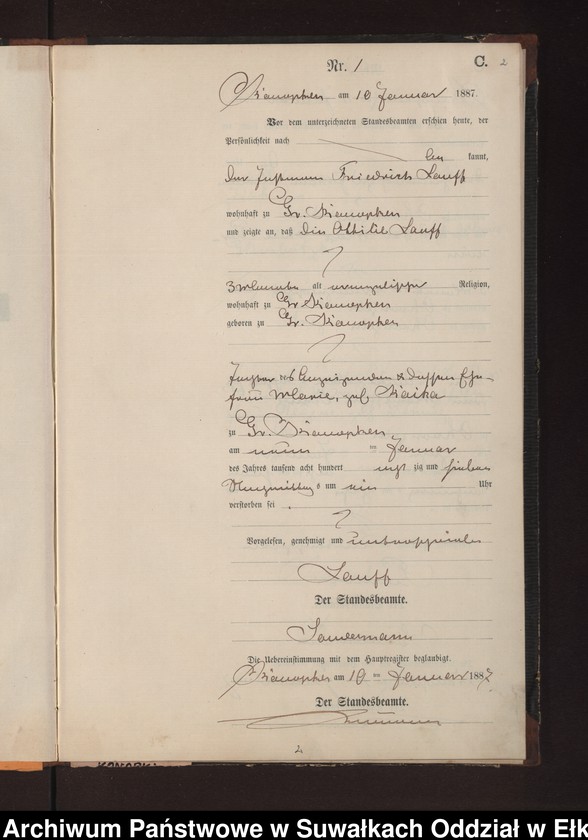 image.from.unit.number "Sterbe-Neben-Register des Preussischen Standes-Amtes Gr. Konopken Kreis Loetzen"