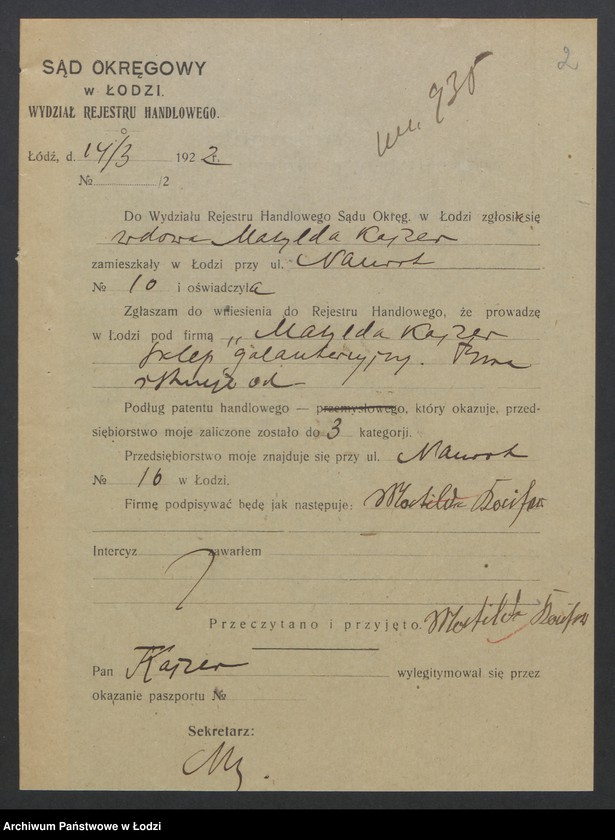 Obraz 4 z jednostki "Matylda Kajzer- prowadzenie sklepu galanteryjnego"