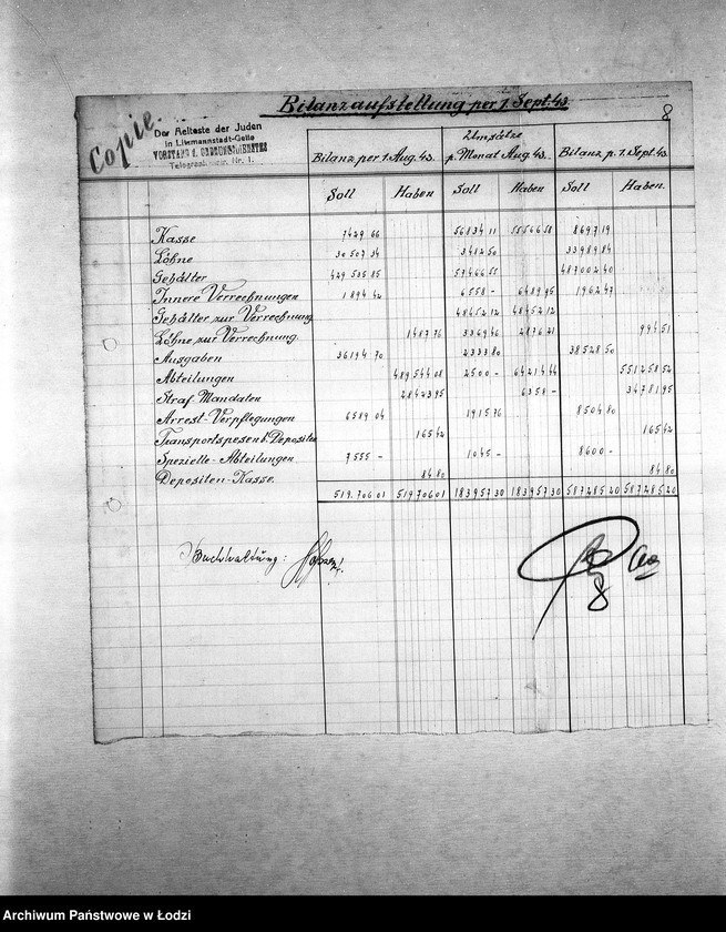 Obraz 11 z jednostki "Bilanzen [Bilanse miesięczne]"