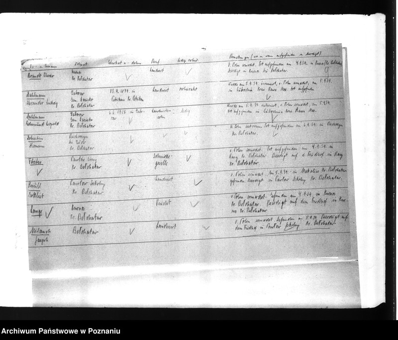 Obraz 13 z jednostki "Zweigstelle Litzmannstadt (Łódź) Totenlisten. Wykazy Niemców z różnych powiatów, zaginionych w 1939 roku"