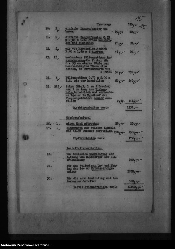 Obraz 19 z jednostki "Buten für die Bauschule, die Meisterschule in Posen, Landwirtschaftsschule in Turek, Textilschule in Litzmannstadt, Schniederinnenschule in Posen"