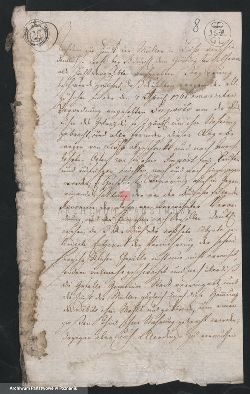 Obraz 10 z jednostki "Korespondencja, zarządzenia, wyroku władzy zwierzchniej miasta Leszna tj. Ant. Sułkowskiego i jego urzędników w sprawach administracyjno - porządkowych, finansowych i spornych; język niemiecki"