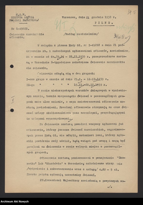 Obraz 8 z jednostki "Szkolenie i wyróżnienia funkcjonariuszy Policji Państwowej. Instrukcje, okólniki."