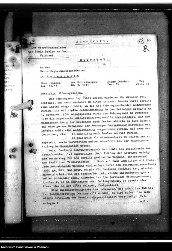 Obraz 17 z jednostki "Wohnungswesen. Wohnungsbeschaffung für beamten. Raumwirtschaftung"