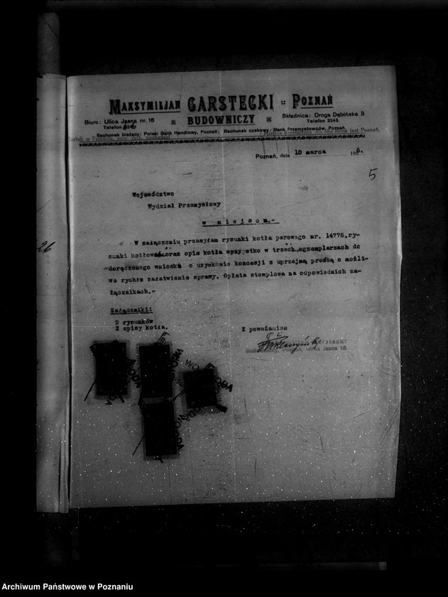 Obraz 9 z jednostki "Tartak parowy w Palędziu powiat poznański M. Garstecki nr woj. 2295"