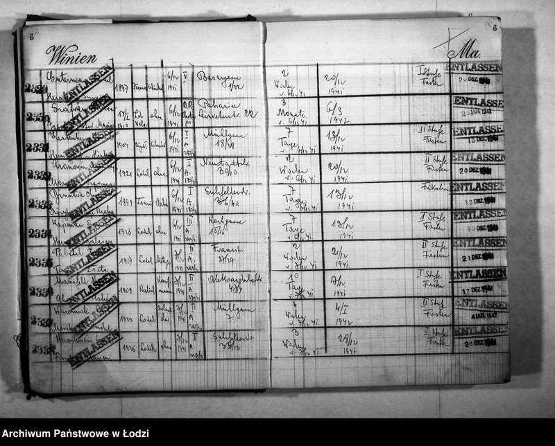 Obraz 9 z jednostki "Entlassungsbuch [Imienny spis więźniów, dane personalne]"