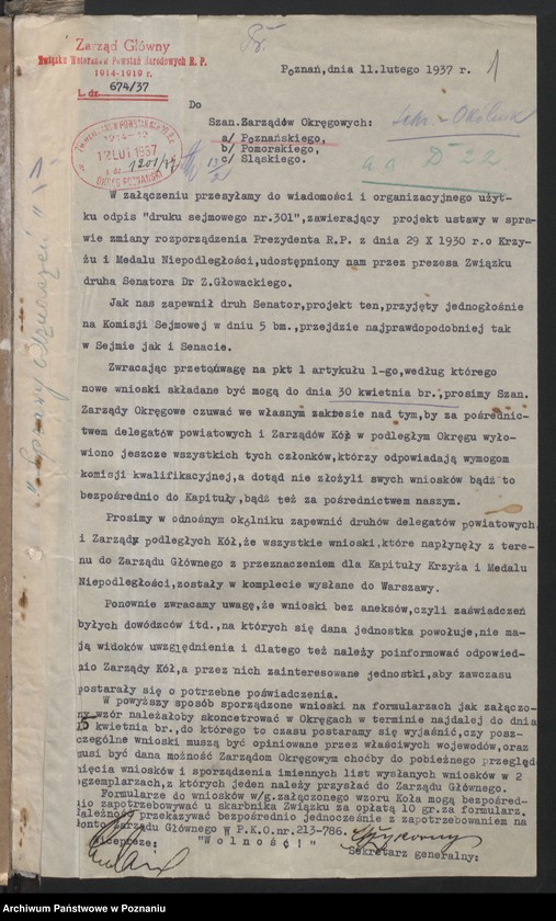 Obraz 3 z jednostki "Sprawy odznaczeń."