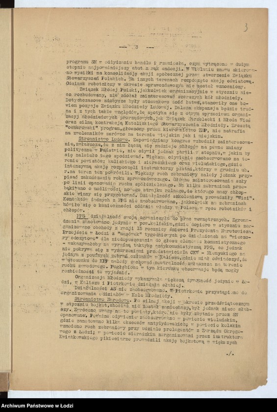 Obraz 6 z jednostki "[Sprawozdania miesięczne wojewody z ruchu zawodowego, społecznego i narodowościowego]"