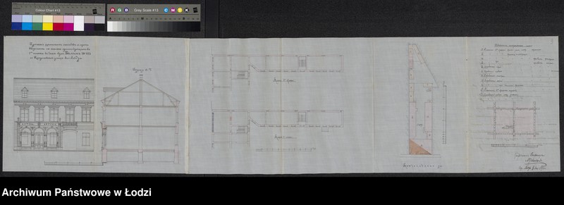 Obraz 12 z jednostki "Ob˝ utverždenìi plana na perestrojku okon˝ i dverej v˝ frontovom˝ domě No 273 Sulìâ Belina v˝ g[orode] Lodzi po Petrokovskoj ul[ice]"