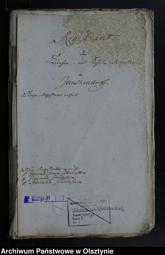 image.from.unit.number "Registrant der Kirchen und Schulen Registratur in Jäskendorff"